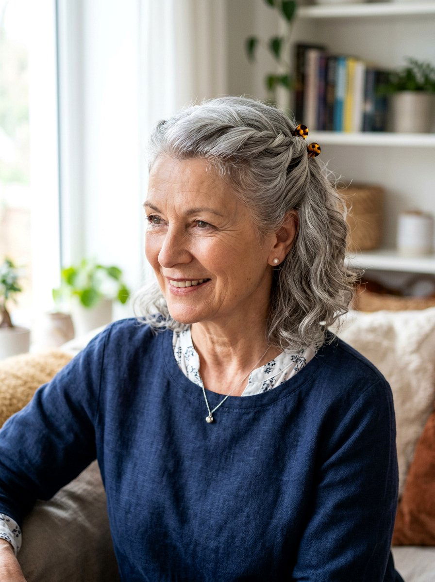 Half Up Twist For Short Hair - 20 short updo hairstyle for older women - 20 short updo hairstyle for older women