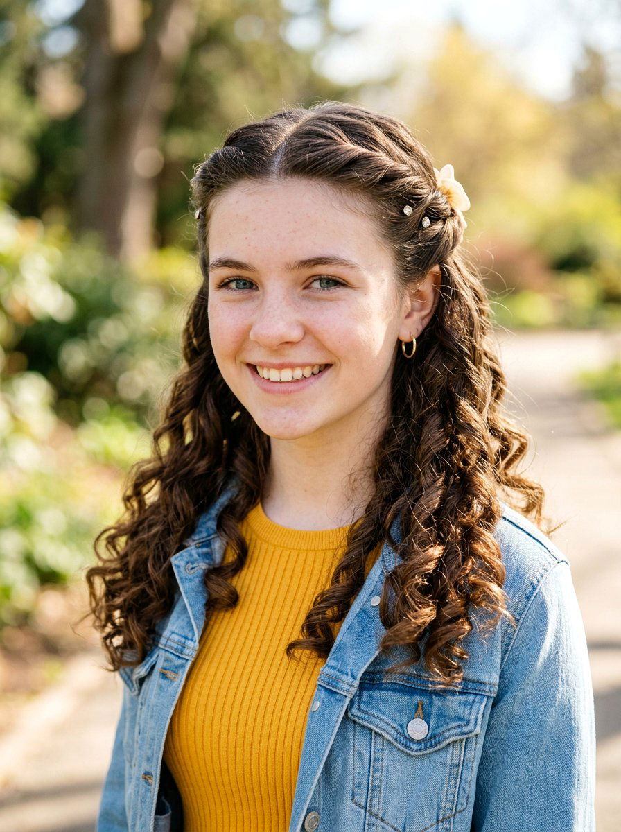 Half Up Twisted Curls - 20 cute hairstyle for teenage girls curls - 20 cute hairstyle for teenage girls curls