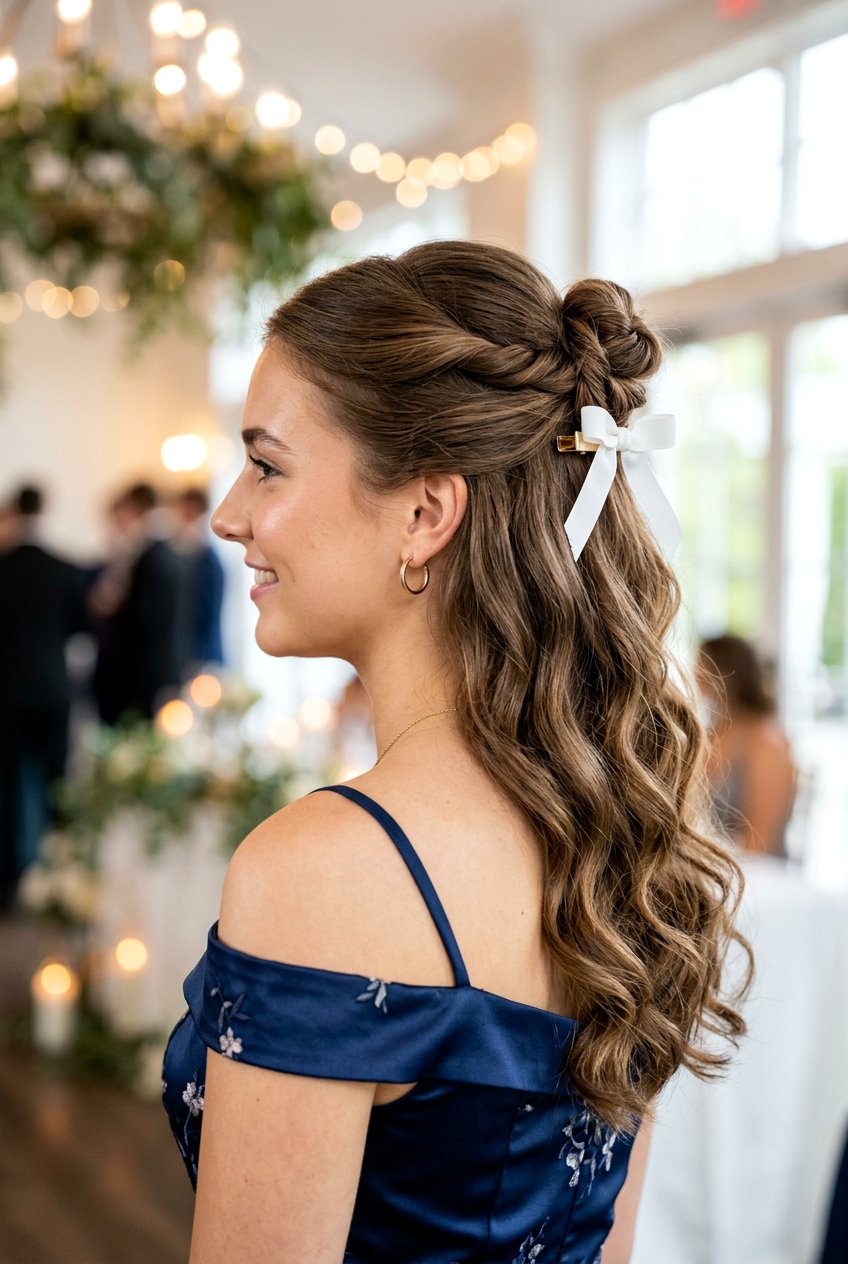 Half Up Twisted Knot for Hoco - 20 hoco hairstyles - 20 hoco hairstyles