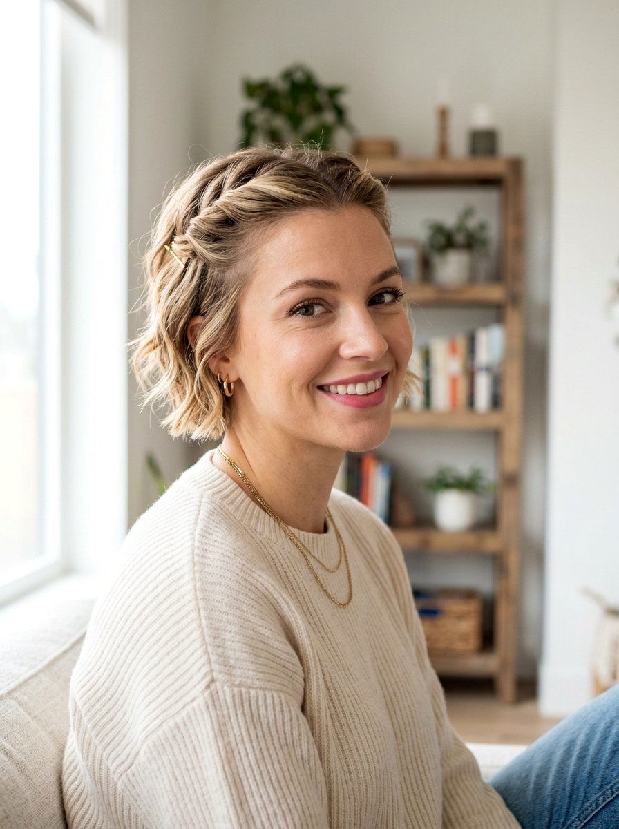 Half Up Twisted Pixie - 20 easy pixie styling ideas for women - 20 easy pixie styling ideas for women