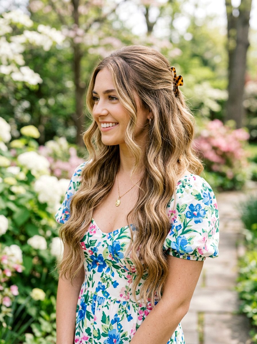 Half Up Waves - 20 photo shoot waves hairstyle - 20 photo shoot waves hairstyle