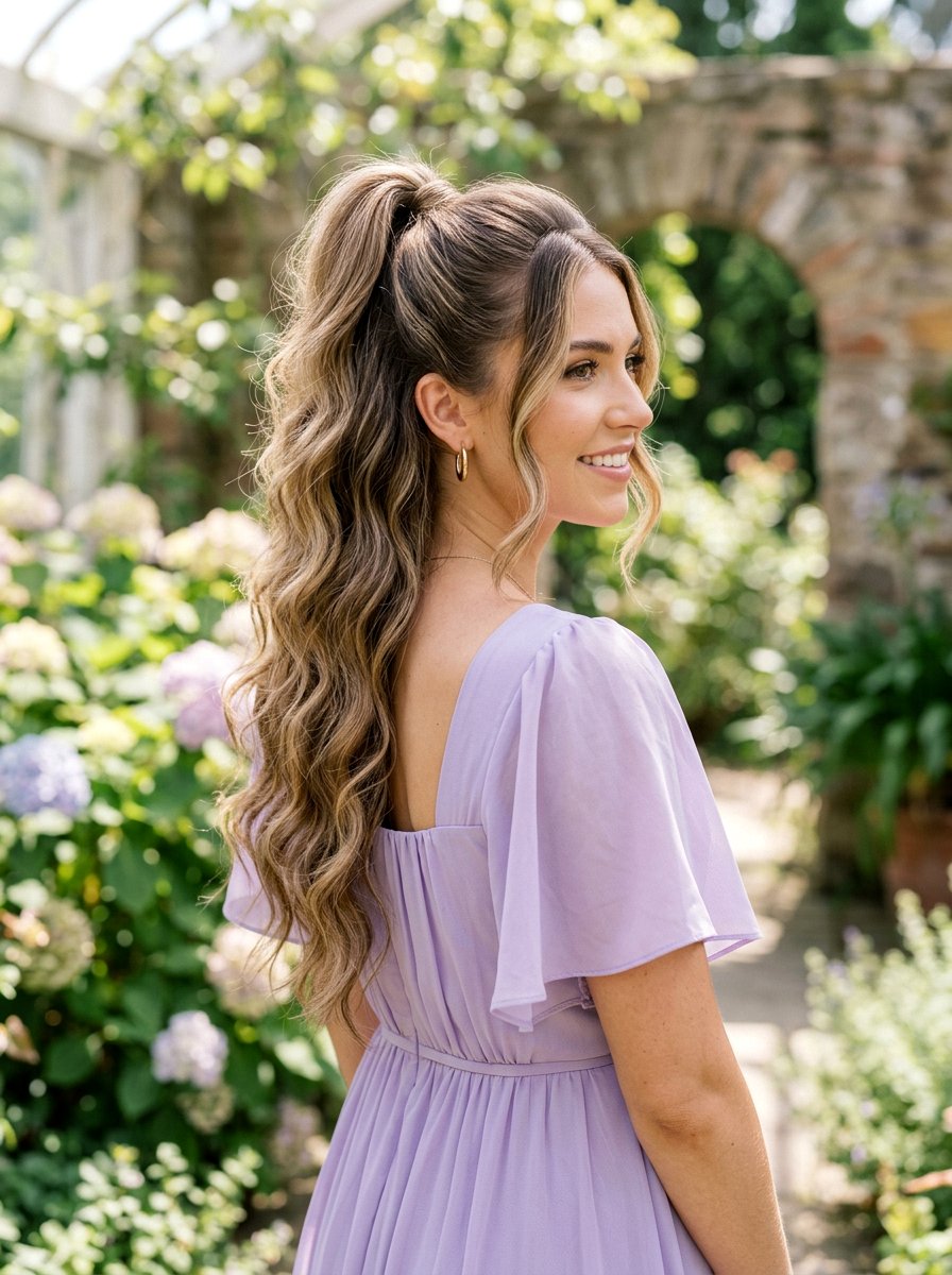 Half Up Wavy Ponytail - 20 red carpet ponytail with waves - 20 red carpet ponytail with waves