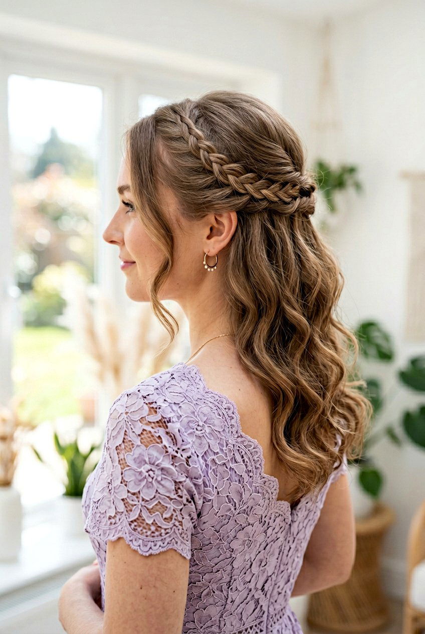 Half Up With Small Braid Detail - 20 simple bridesmaid half up hairstyle - 20 simple bridesmaid half up hairstyle