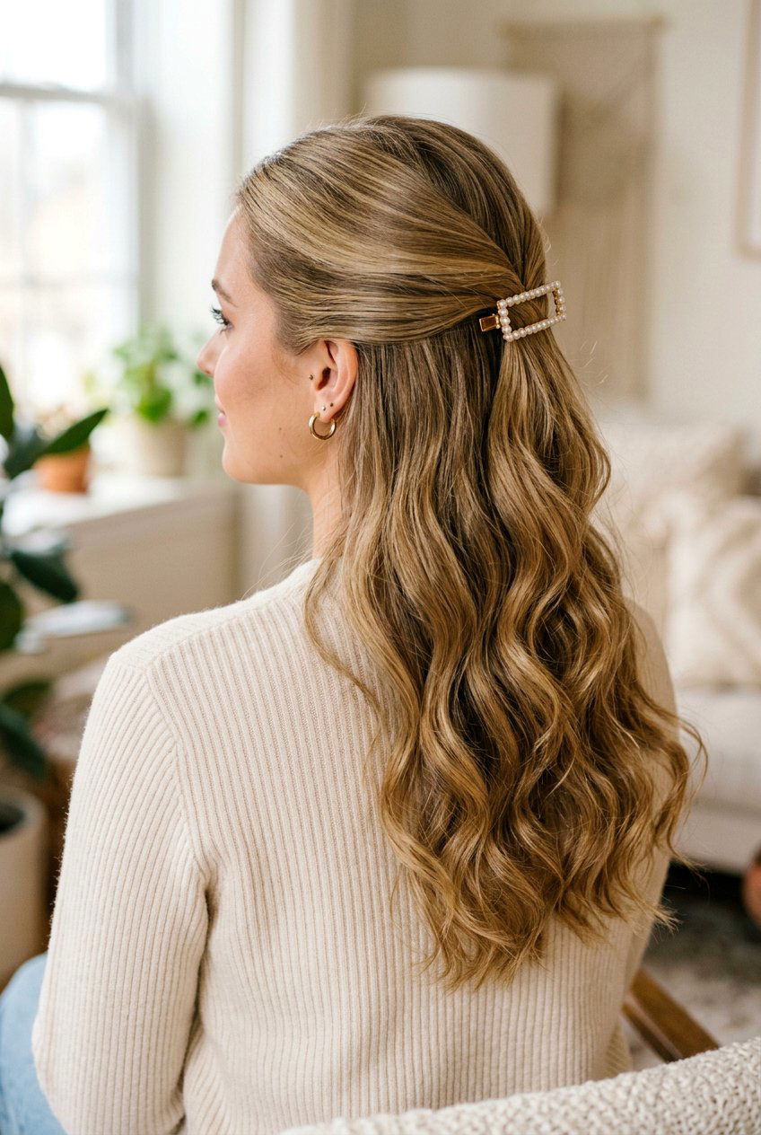 Half up half down - 20 hairstyles for work - 20 hairstyles for work