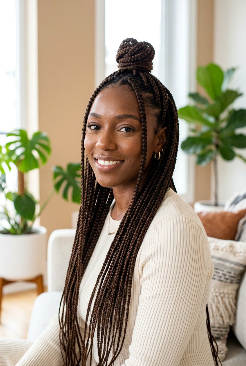 20 Gorgeous Box Braids Bun Hairstyle Ideas You Need To Try