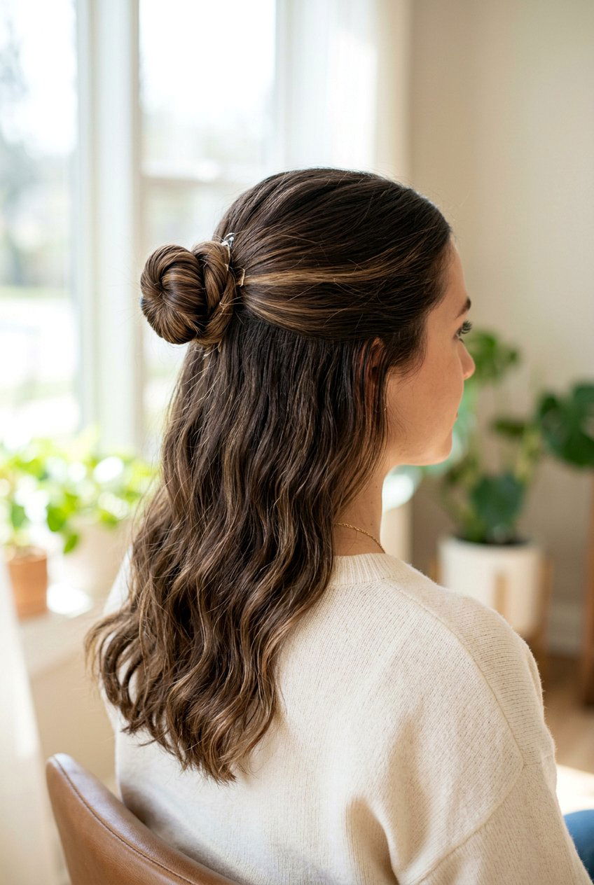 Half up half down knot - 20 elegant hairstyles for women - 20 elegant hairstyles for women