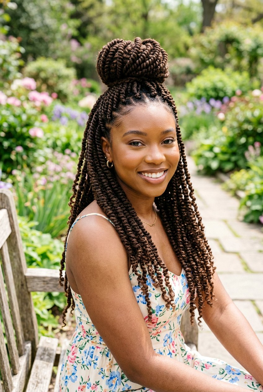 Half up half down spring twist - 20 spring twist hairstyles - 20 spring twist hairstyles