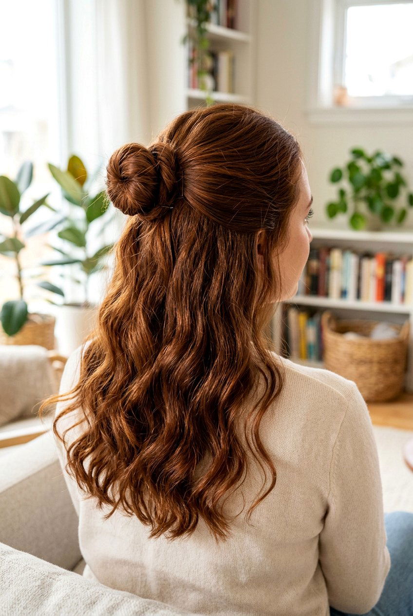 Half up half down thick hair - 20 hairstyles for thick hair - 20 hairstyles for thick hair