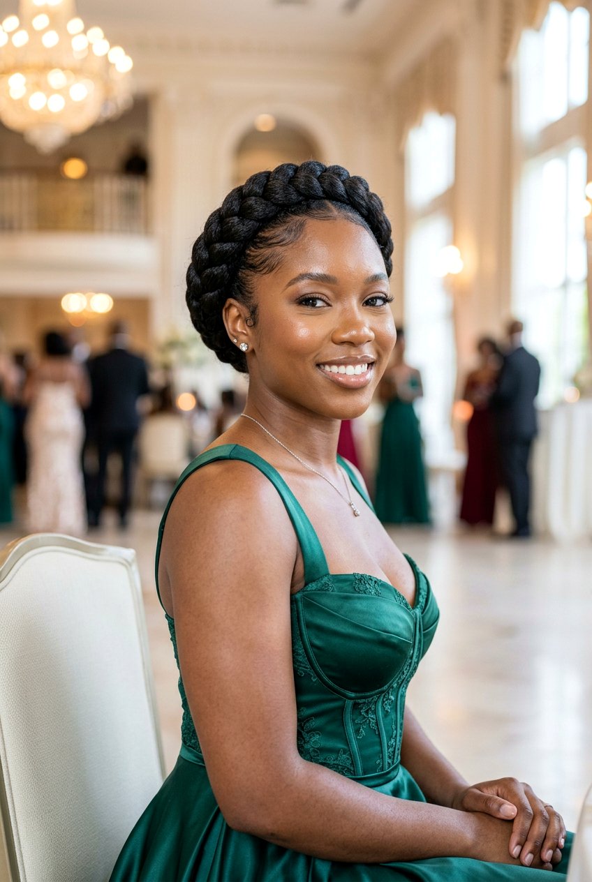 Halo Braid - 20 black women braid hairstyle ideas - 20 black women braid hairstyle ideas