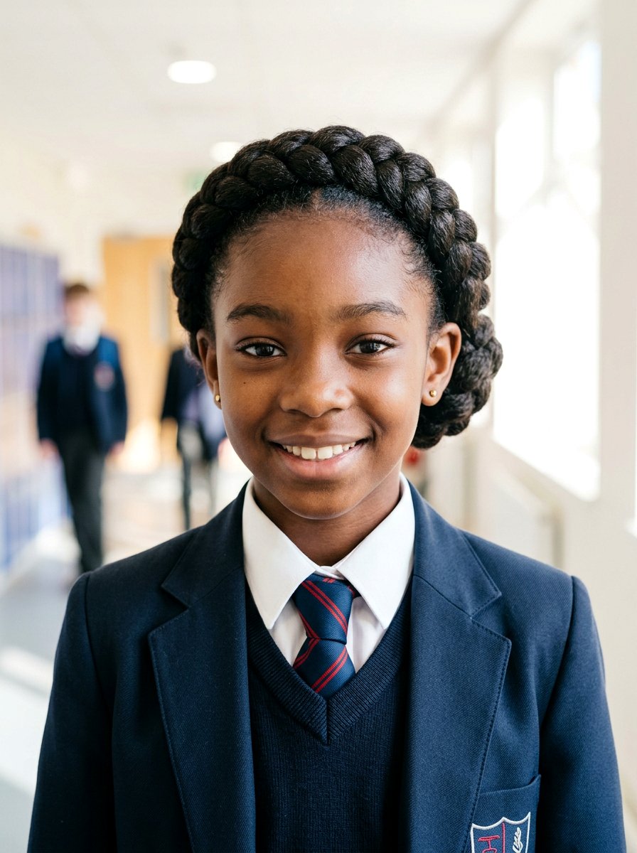 Halo Braid Bun - 20 school bun styles for black girls - 20 school bun styles for black girls