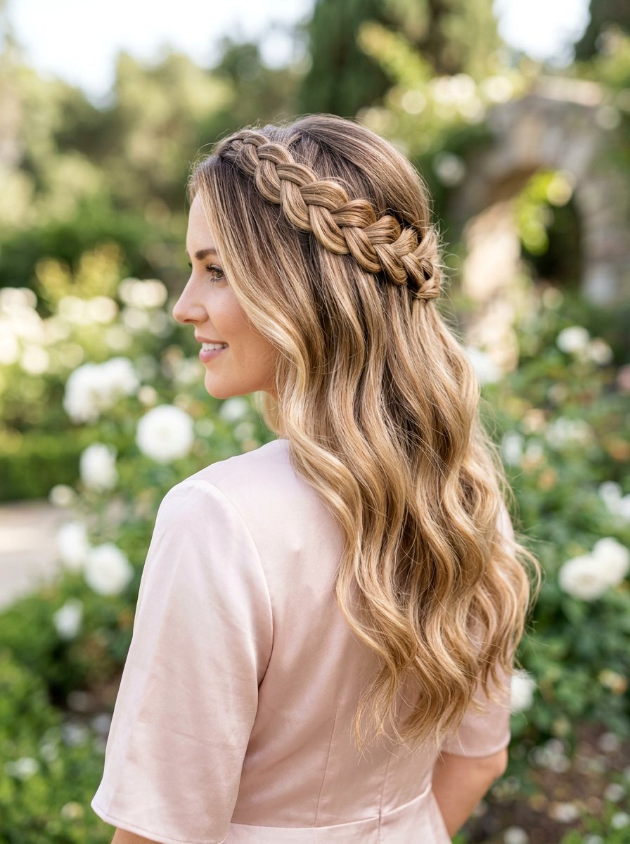 Halo Braid Half Updo - 20 vacation hairstyle with braided half updo - 20 vacation hairstyle with braided half updo