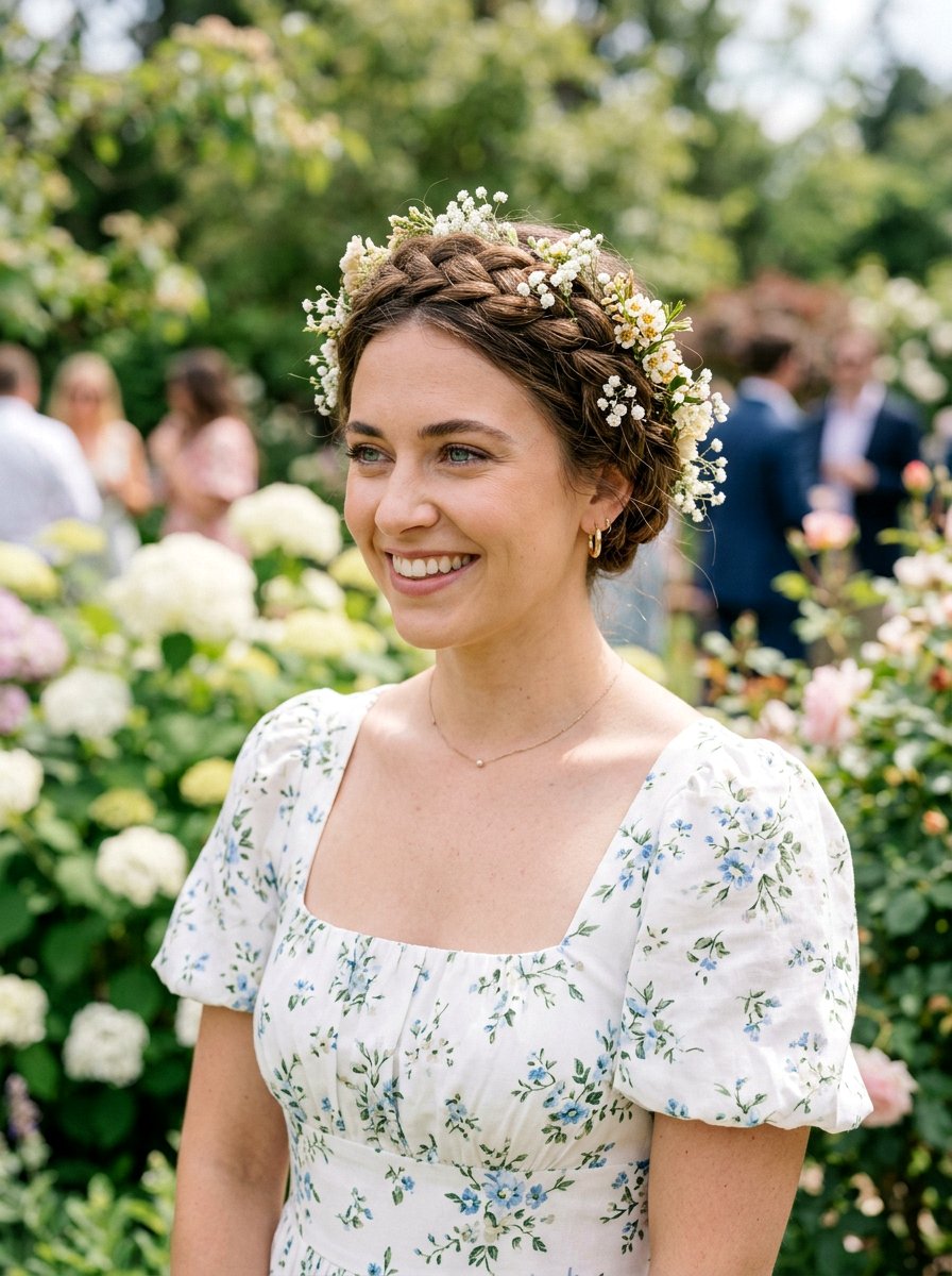 Halo Braid With Flowers - 20 halo braid for wedding guest - 20 halo braid for wedding guest