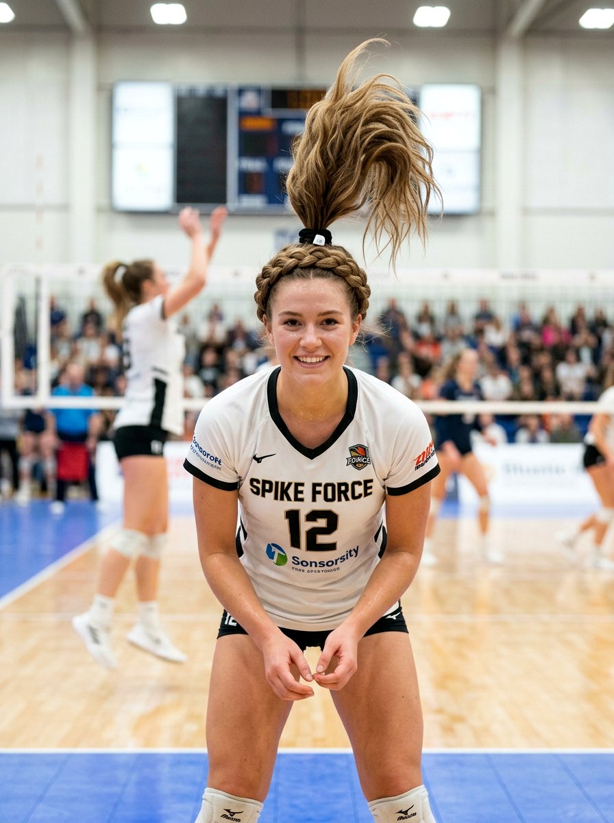 Halo Braid With High Ponytail - 20 volleyball braid ponytail hairstyle - 20 volleyball braid ponytail hairstyle