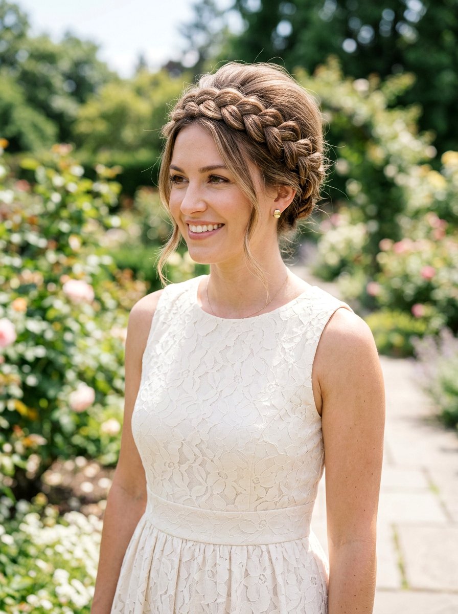 Halo Braid With Volume At Crown - 20 halo braid for wedding guest - 20 halo braid for wedding guest