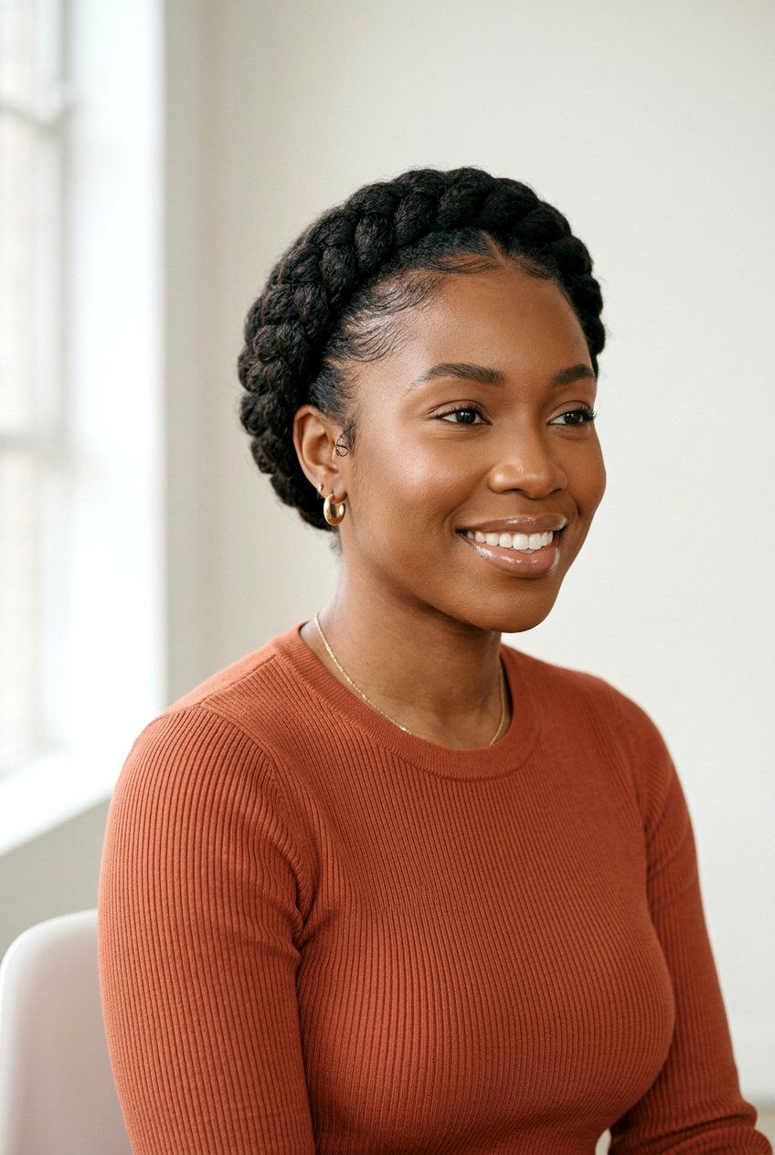 Halo Braid on Natural Hair - 20 easy protective styles without extensions - 20 easy protective styles without extensions