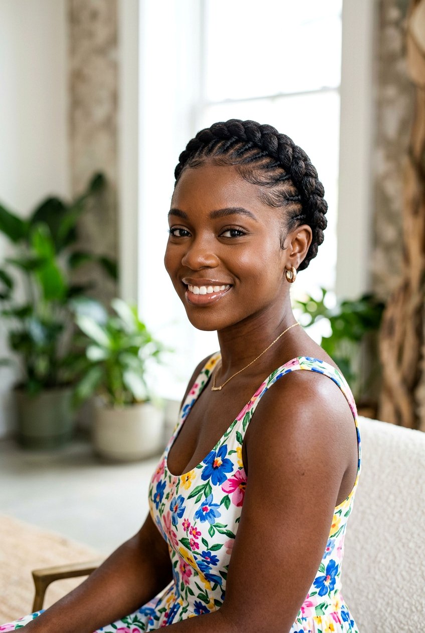 Halo Braid on Short Natural Hair - 20 protective styles for short natural hair - 20 protective styles for short natural hair