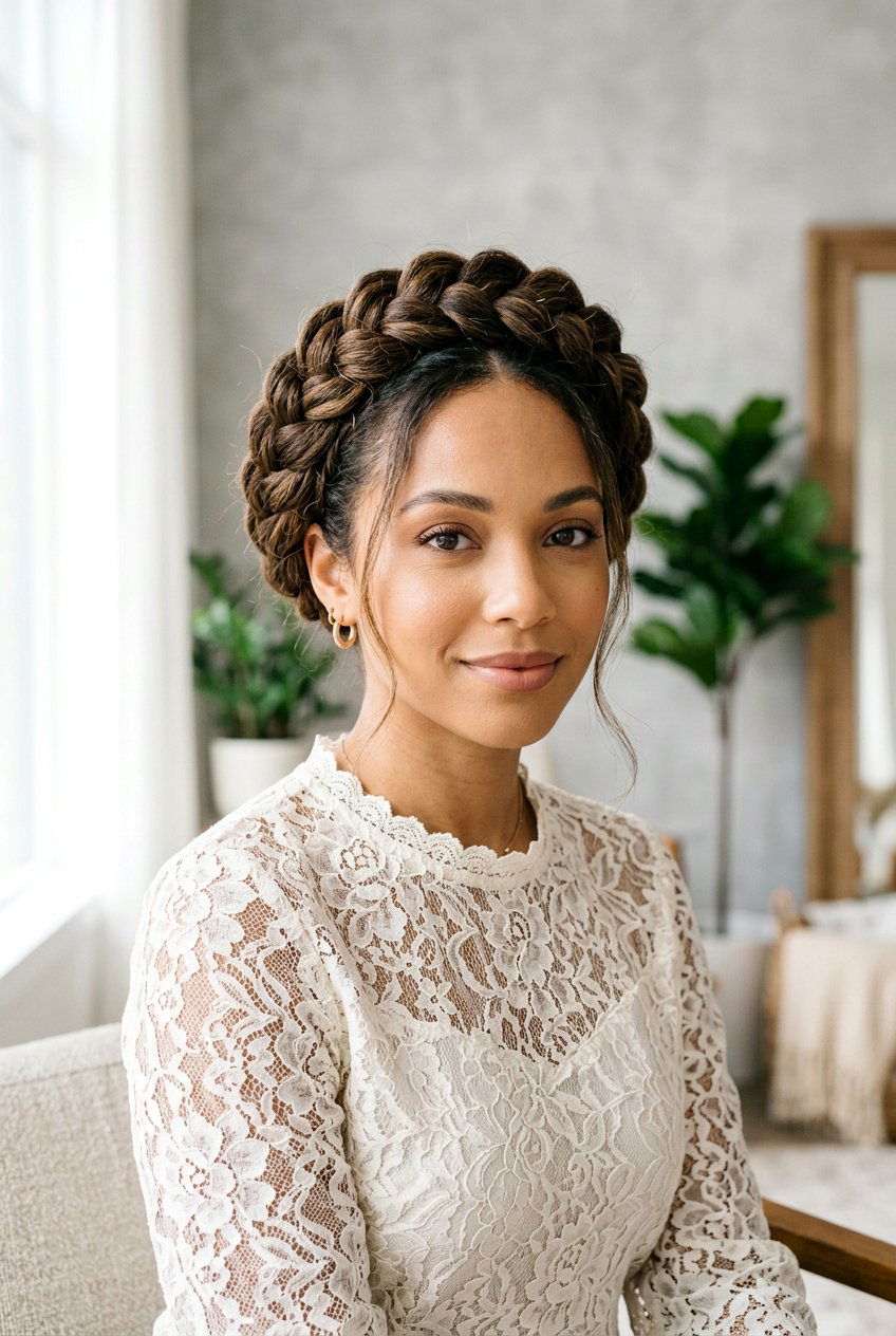 Halo Braids - 20 low maintenance braid styles for black women - 20 low maintenance braid styles for black women