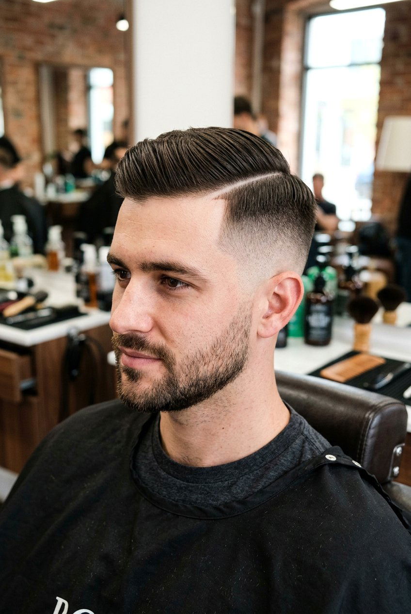 Hard Part Comb Over - 20 comb over fade haircut - 20 comb over fade haircut