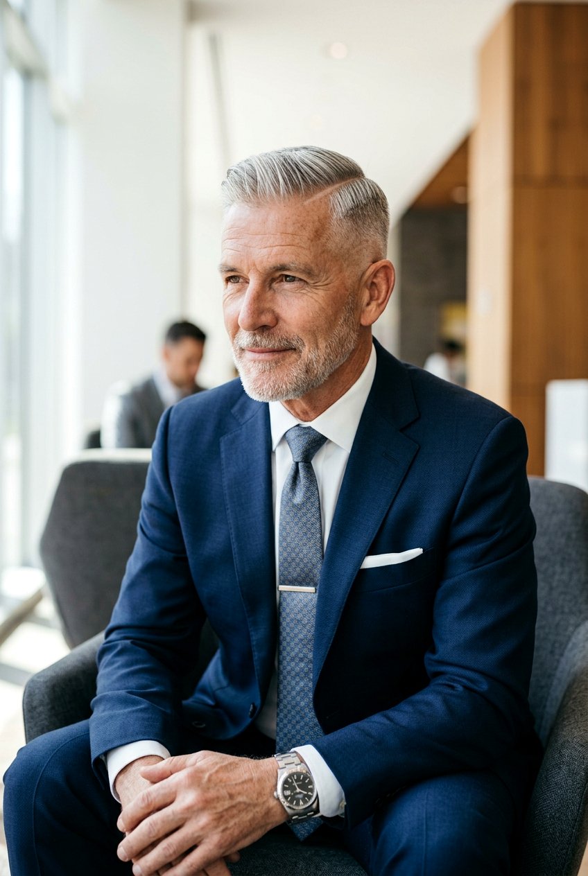 Hard Part With Mid Fade - 20 classic side part for older men - 20 classic side part for older men