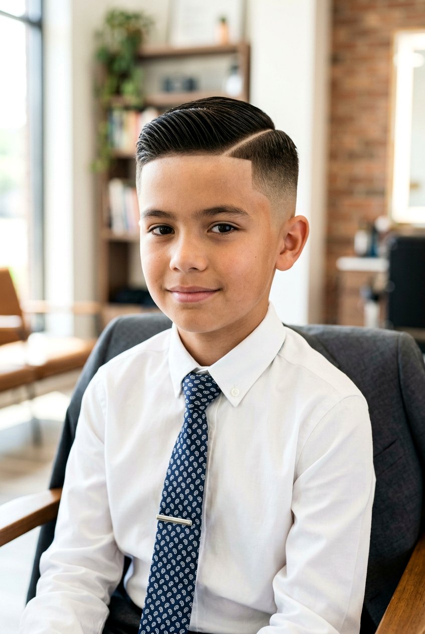 Hard Part with Skin Fade - 20 neat graduation haircuts for boys - 20 neat graduation haircuts for boys