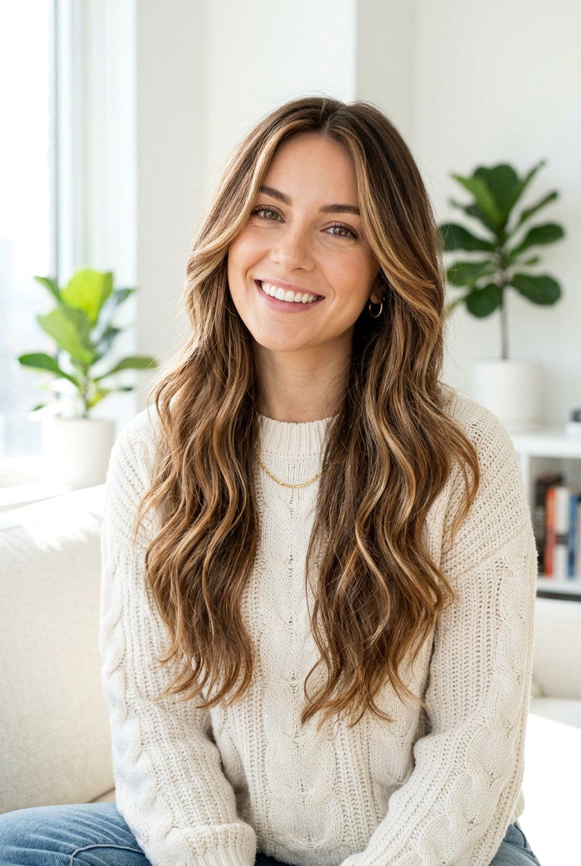 Hazelnut Balayage On Long Layers - 20 hazelnut balayage hair - 20 hazelnut balayage hair