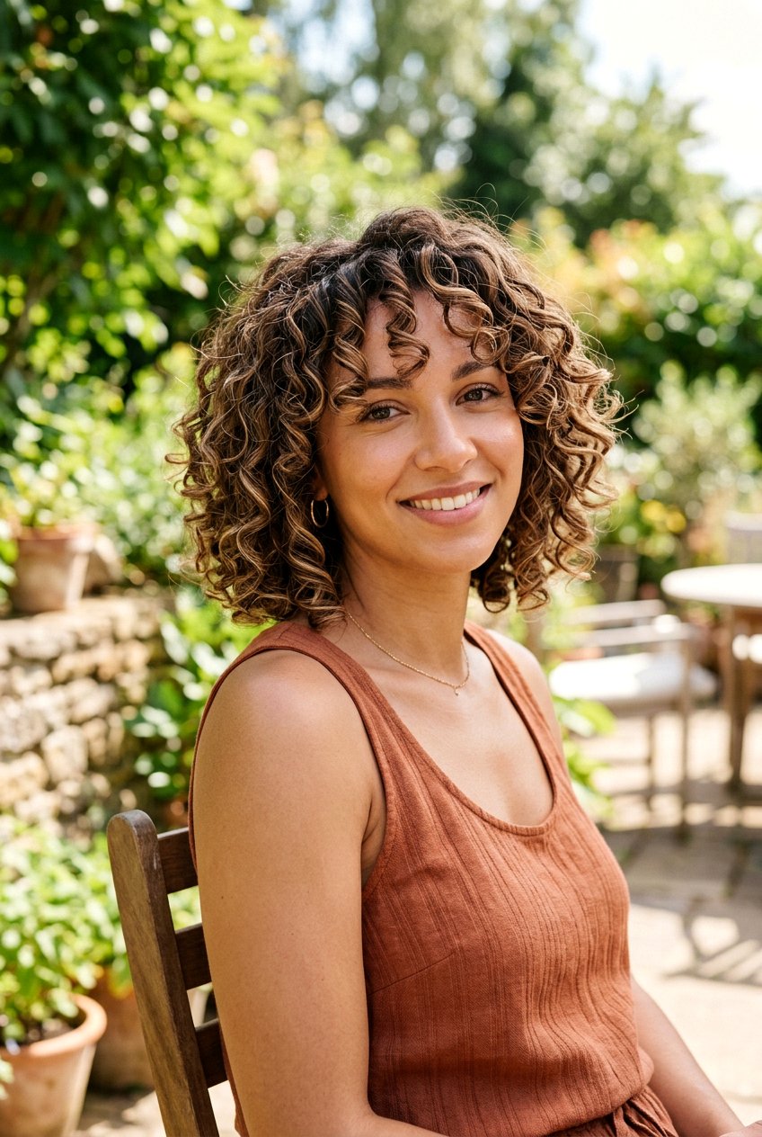 Hazelnut Brown Curly Bob - 20 brunette curly bob color ideas - 20 brunette curly bob color ideas