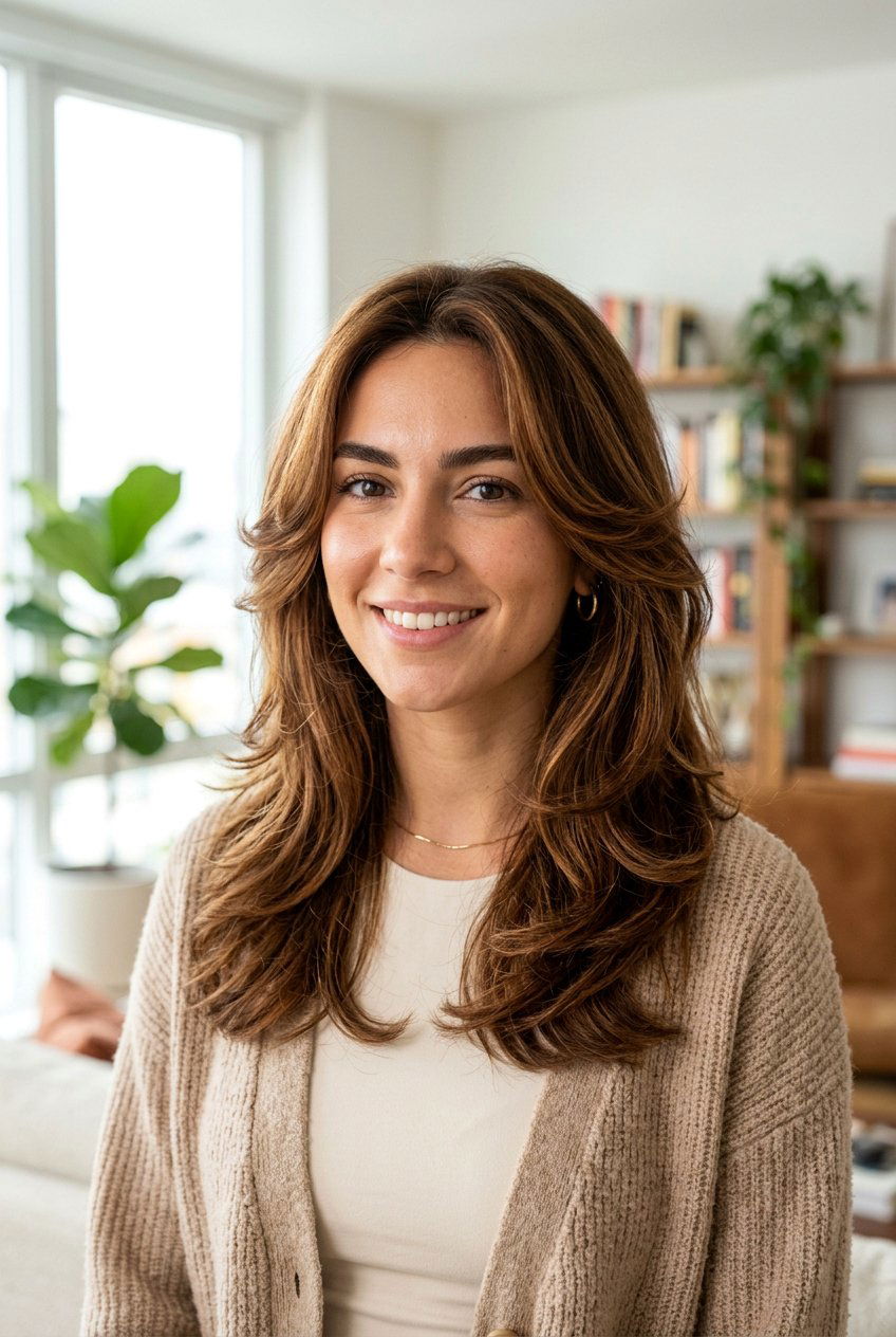 Hazelnut Brunette Butterfly Haircut - 20 brunette butterfly haircut color ideas - 20 brunette butterfly haircut color ideas