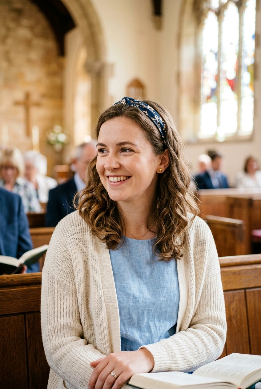Headband Church Hairstyle With Loose Waves - 20 church hairstyles for women - 20 church hairstyles for women