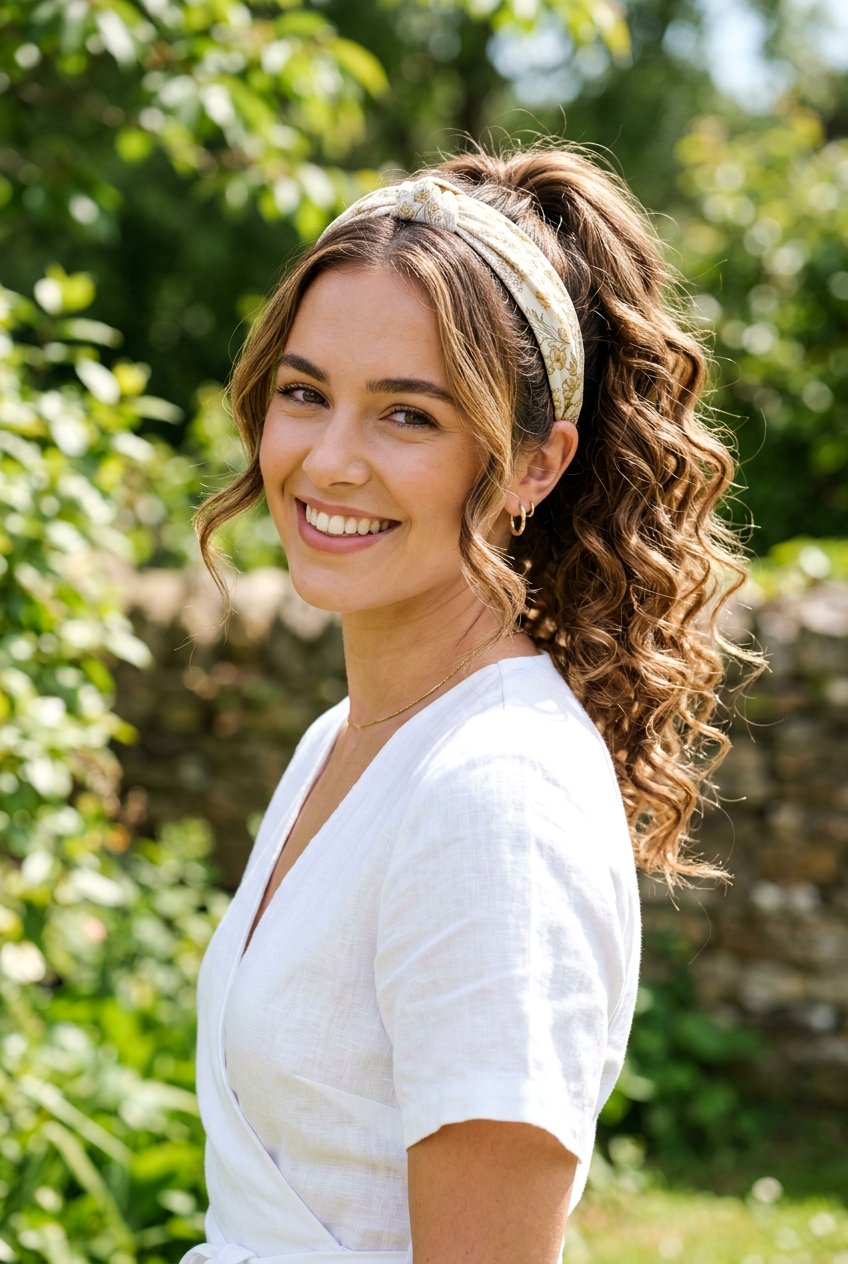 Headband Curls Ponytail Hairstyle - 20 headband curls hairstyle - 20 headband curls hairstyle