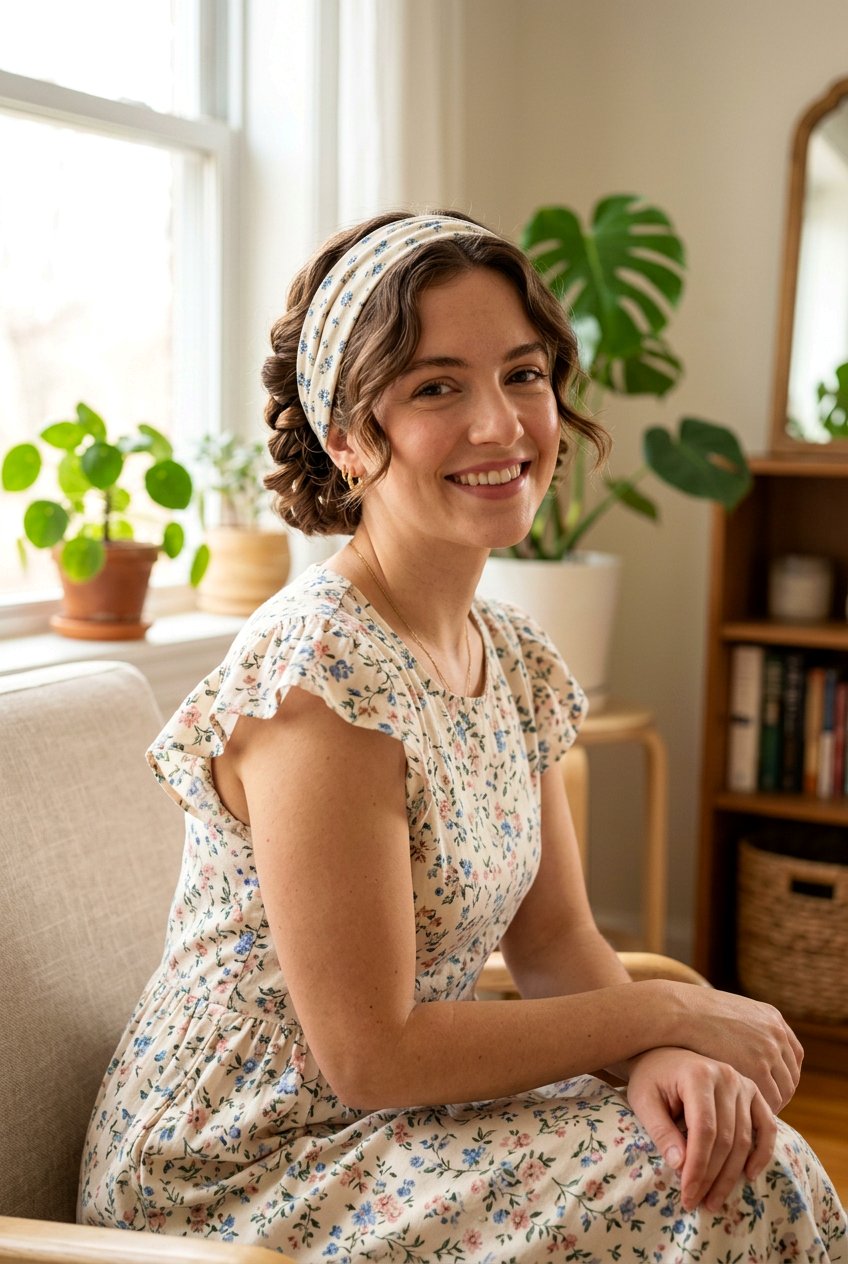 Headband Method For Short Hair Curls - 20 heatless curls for short hair - 20 heatless curls for short hair