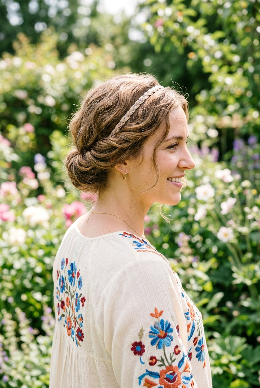 Headband Tuck - 20 easy hairstyles for busy moms with medium hair - 20 easy hairstyles for busy moms with medium hair