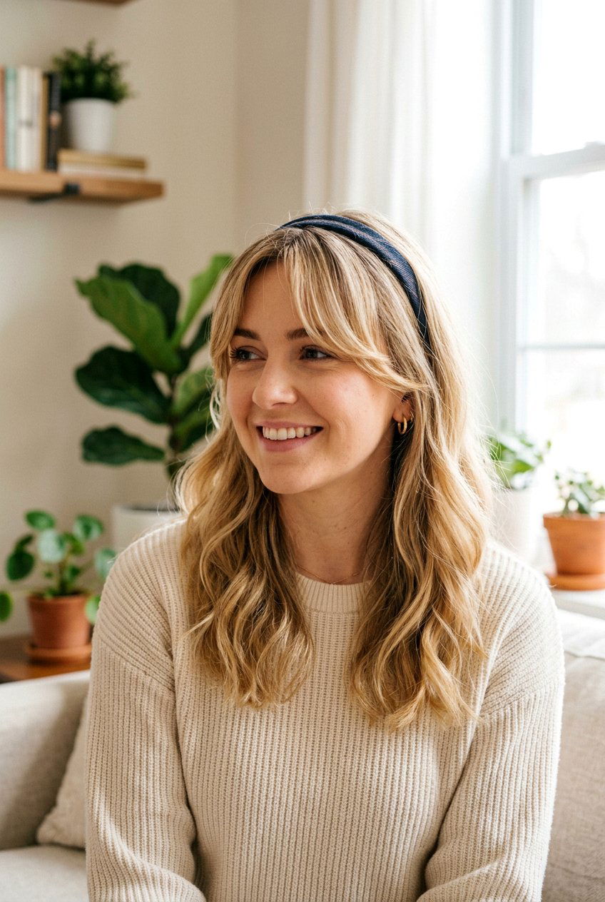 Headband With Curtain Bangs - 20 headband hairstyles - 20 headband hairstyles