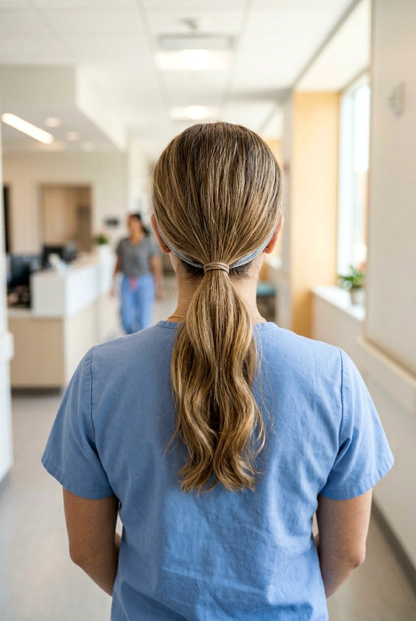 Headband With Low Ponytail - 20 dentist office hairstyles - 20 dentist office hairstyles