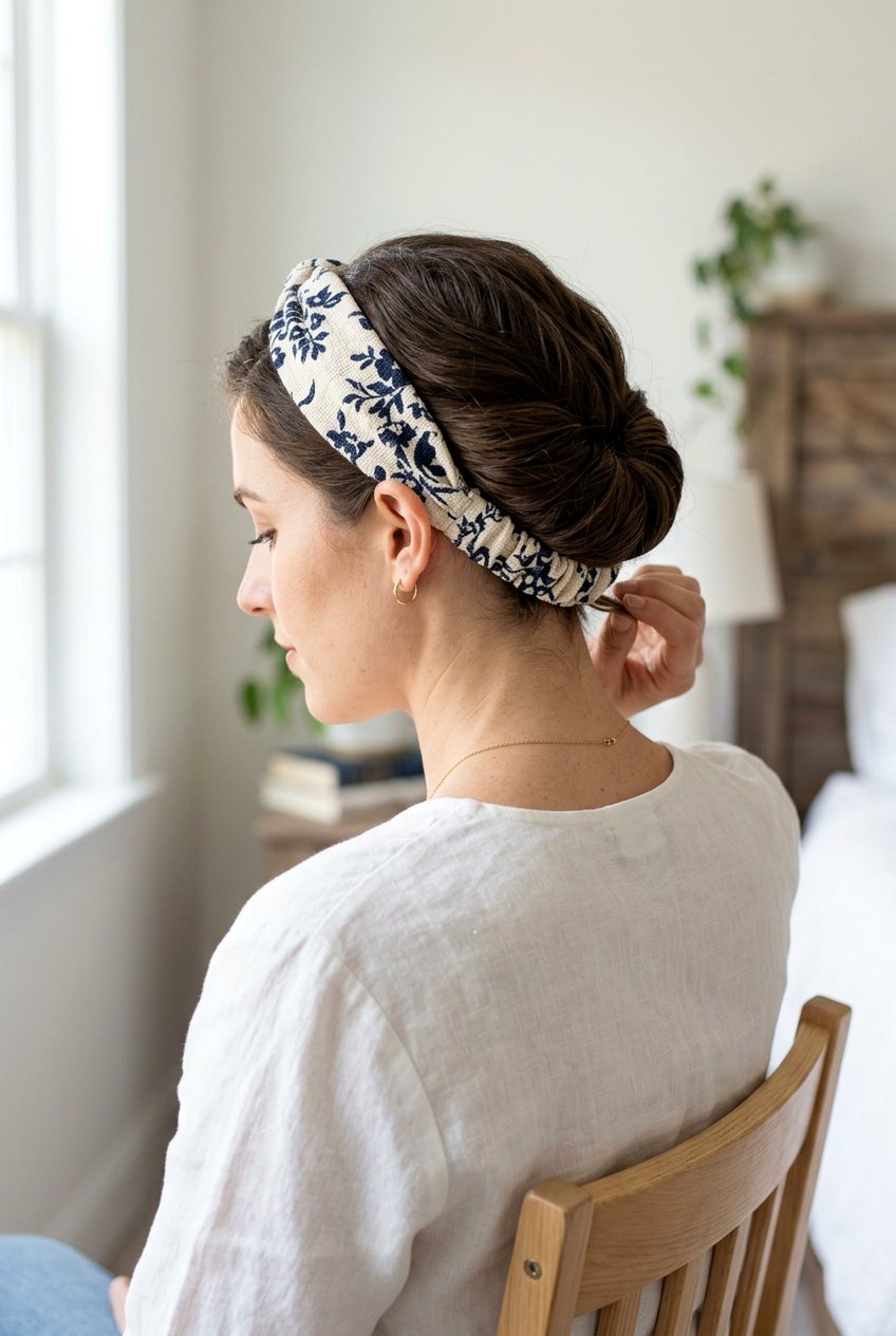 Headband tuck - 20 quick no heat hairstyle for mornings - 20 quick no heat hairstyle for mornings