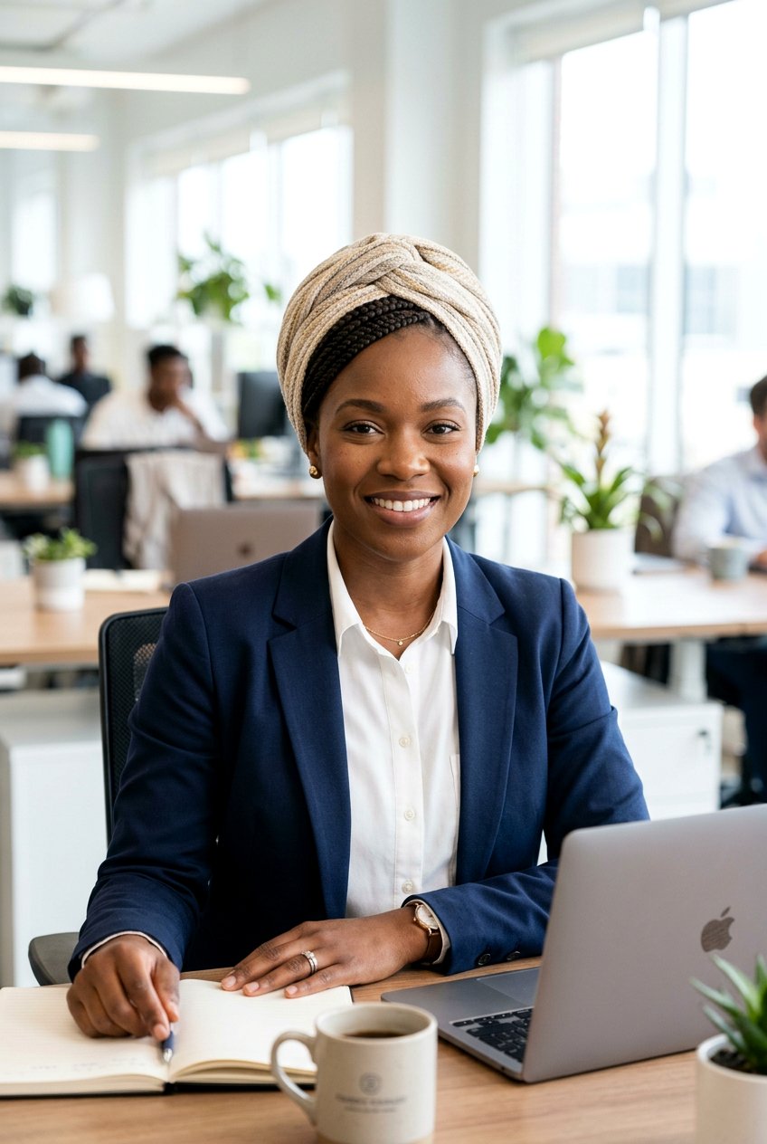 Headwrap Protective Office Look - 20 protective office hairstyles - 20 protective office hairstyles