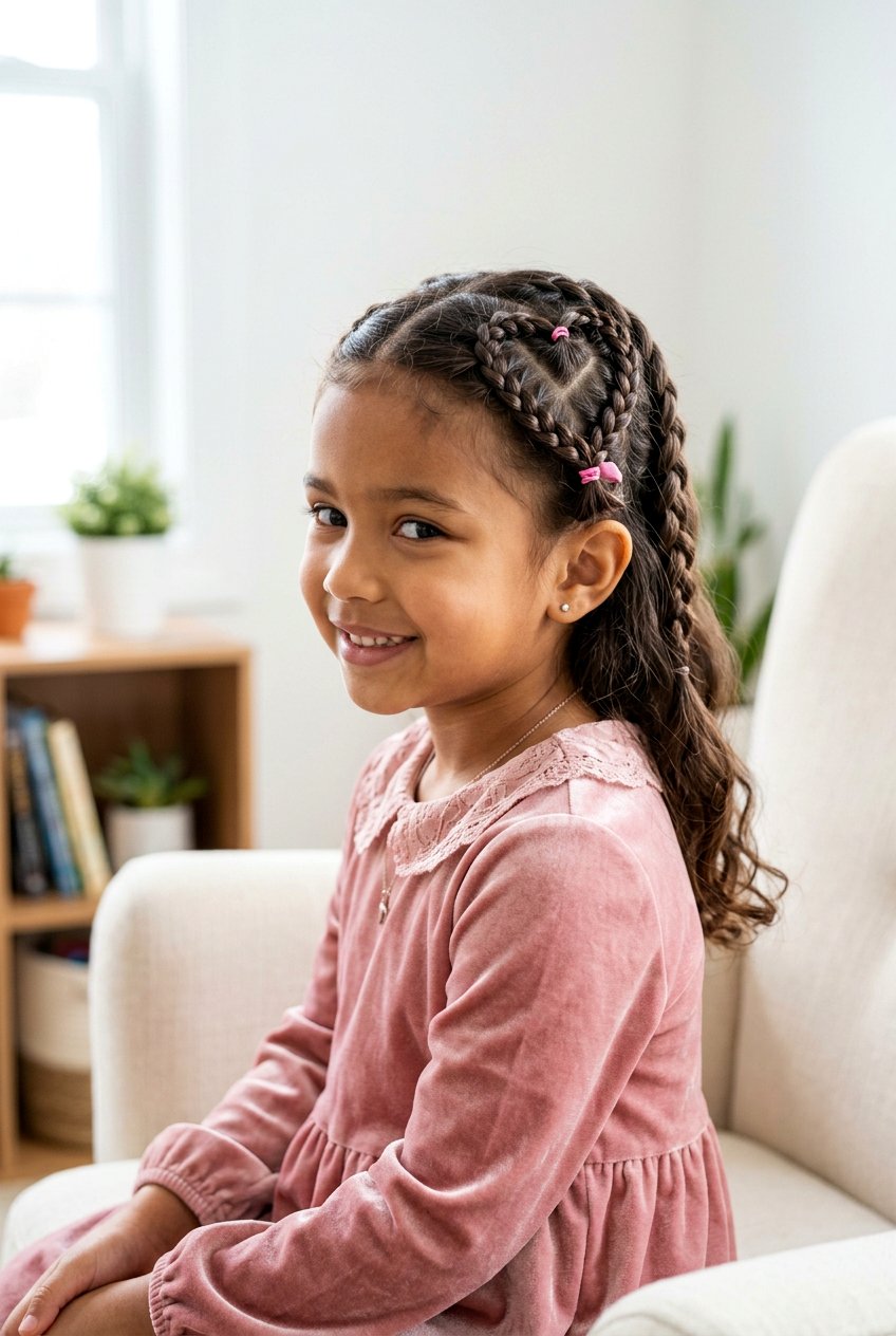 Heart Braids - 20 easy braid styles for little girls - 20 easy braid styles for little girls