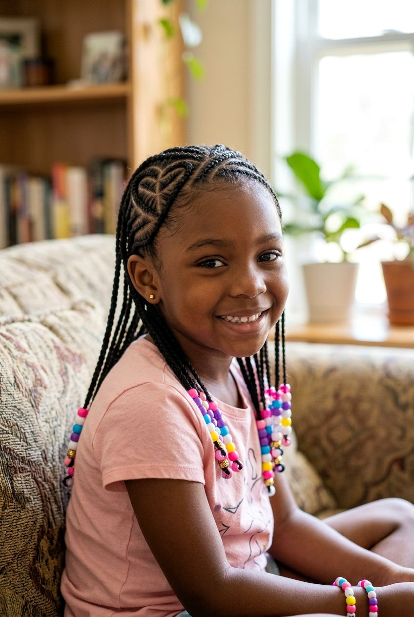 Heart Cornrow Braids For Kids - 20 valentine hairstyles for girls - 20 valentine hairstyles for girls
