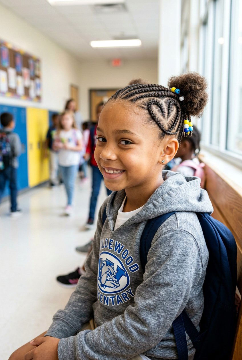 Heart Cornrows - 20 braid styles for mixed kids - 20 braid styles for mixed kids