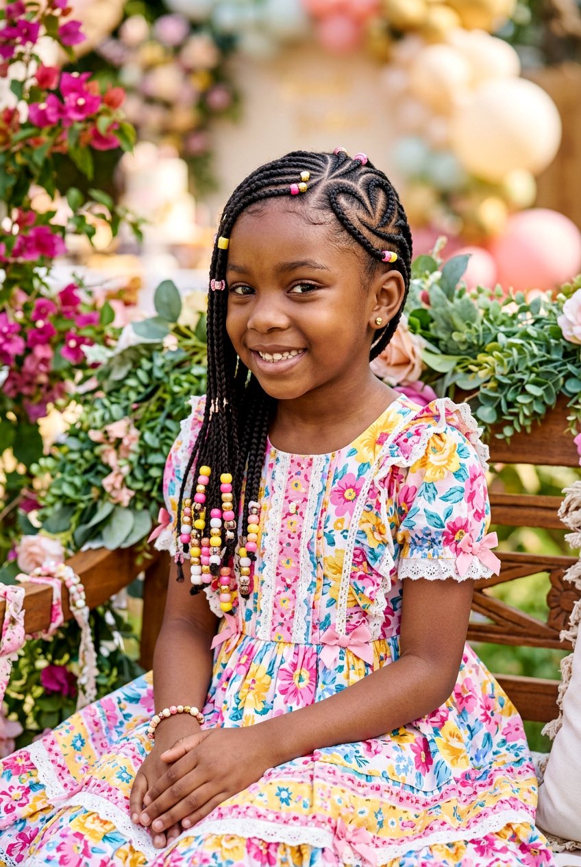 Heart Design Lemonade Braids For Kids - 20 lemonade braids for girls - 20 lemonade braids for girls