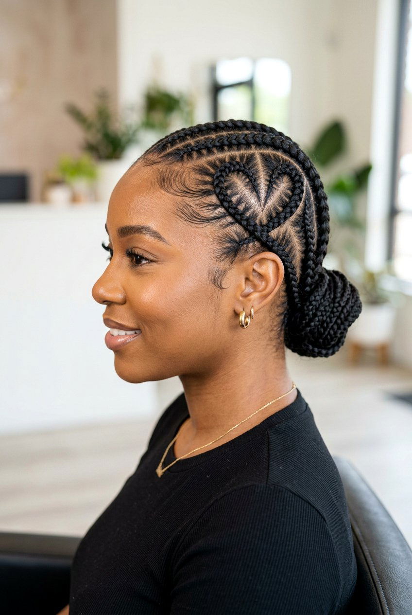 Heart Design Stitch Braids - 20 stitch braids hairstyles - 20 stitch braids hairstyles