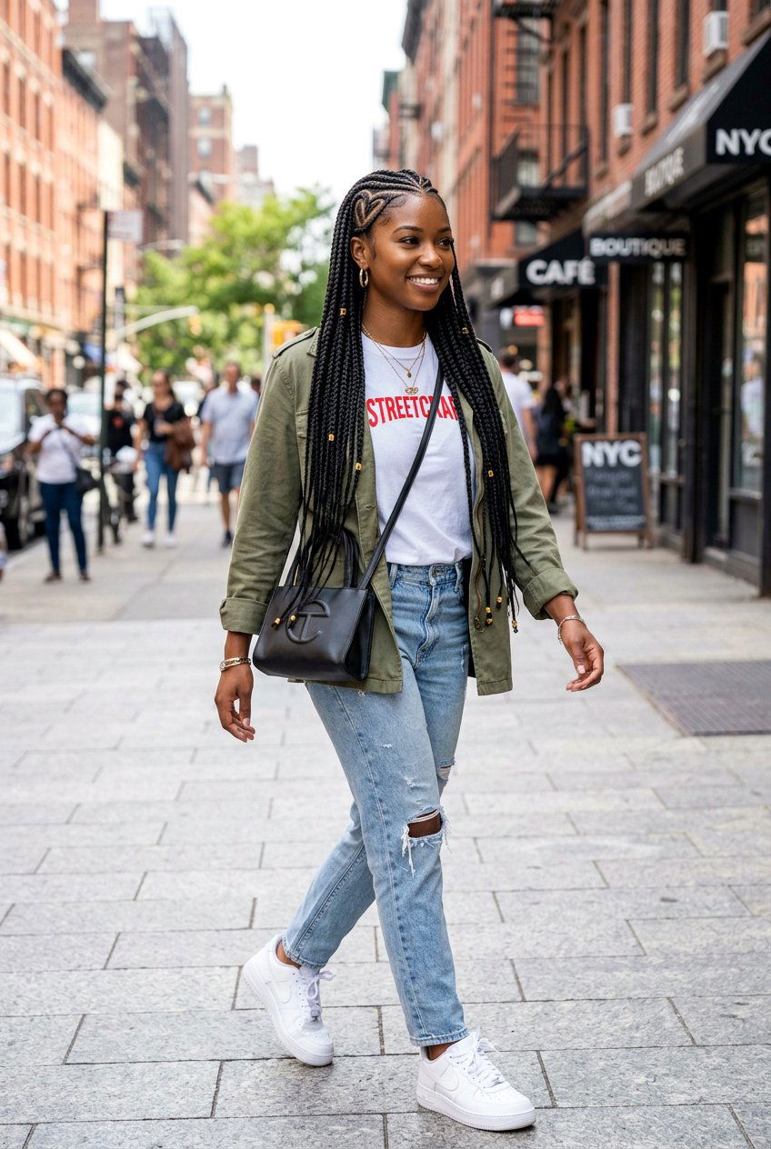 Heart Part Knotless Braids - 20 heart part braids styles - 20 heart part braids styles