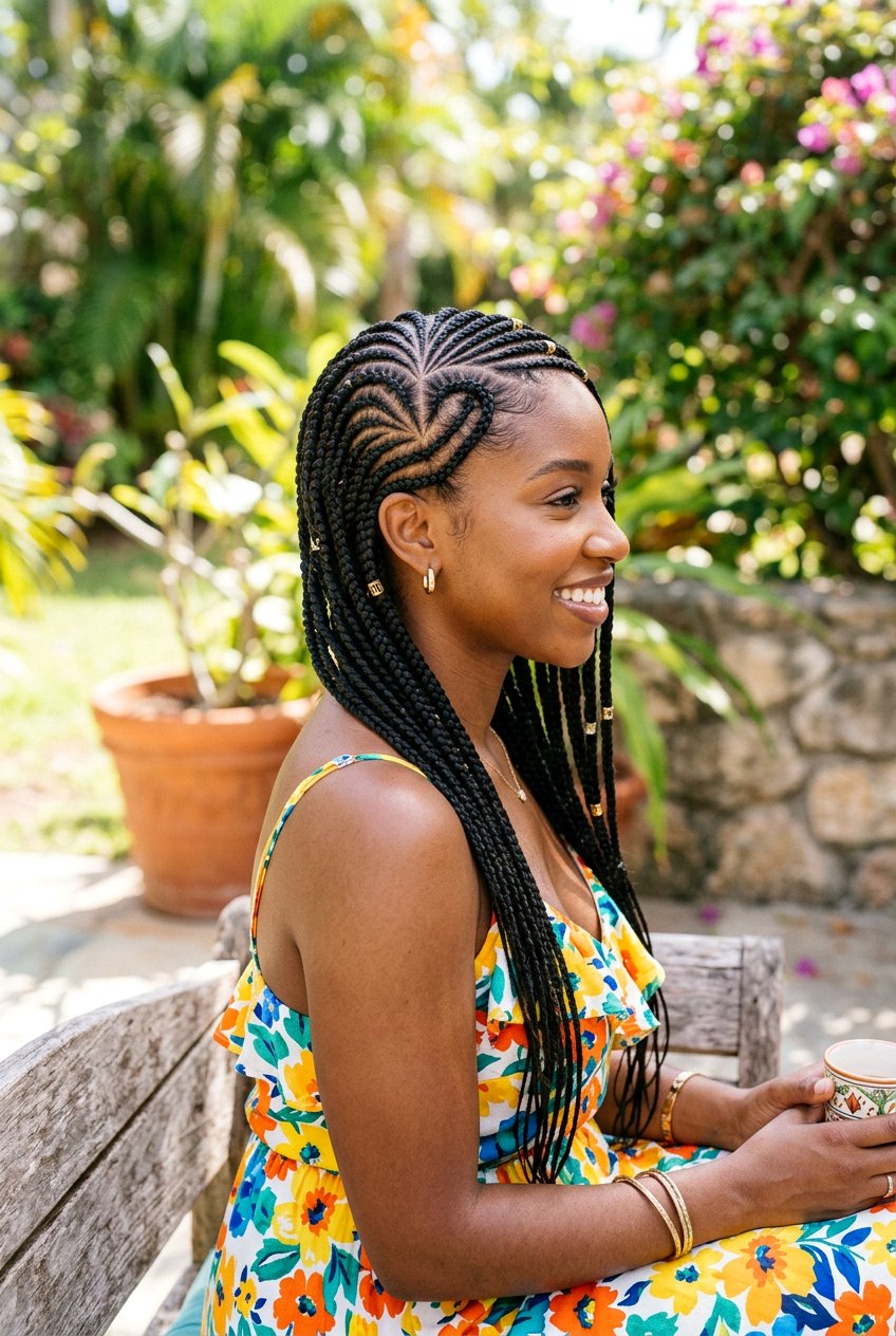 Heart Part Lemonade Braids - 20 heart part braids styles - 20 heart part braids styles