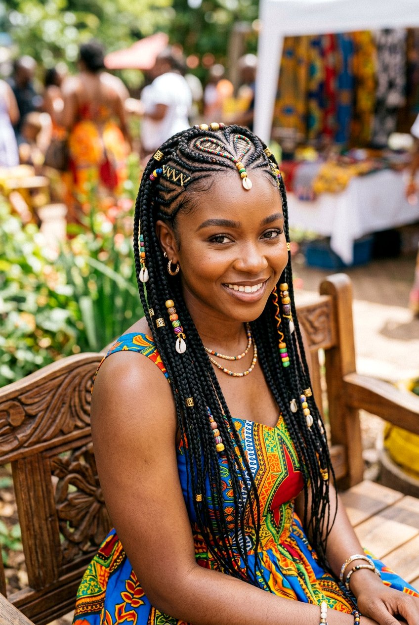 Heart Part Tribal Braids - 20 heart part braids styles - 20 heart part braids styles