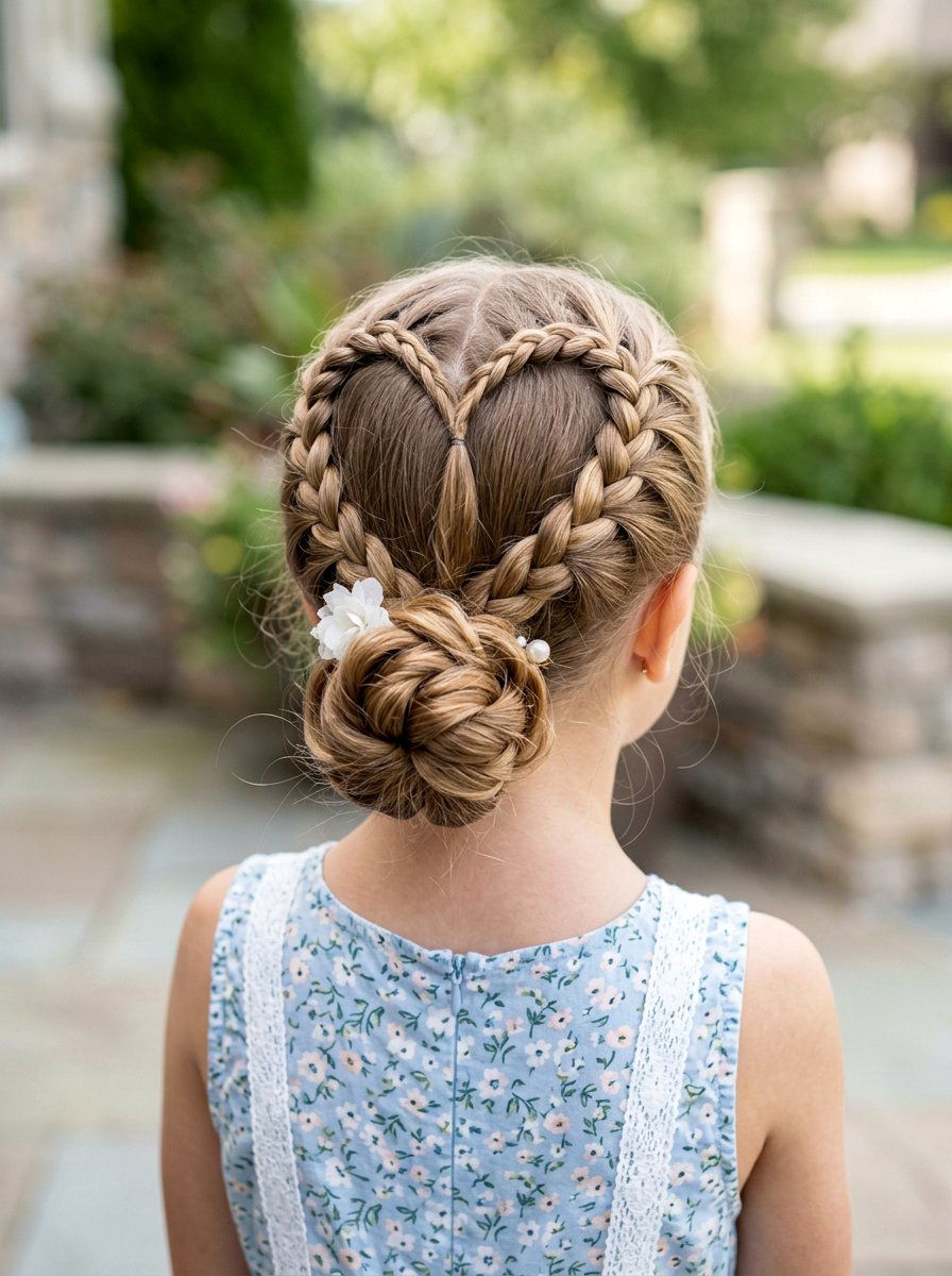 Heart Shaped Braid Updo - 20 pageant updo for little girls - 20 pageant updo for little girls