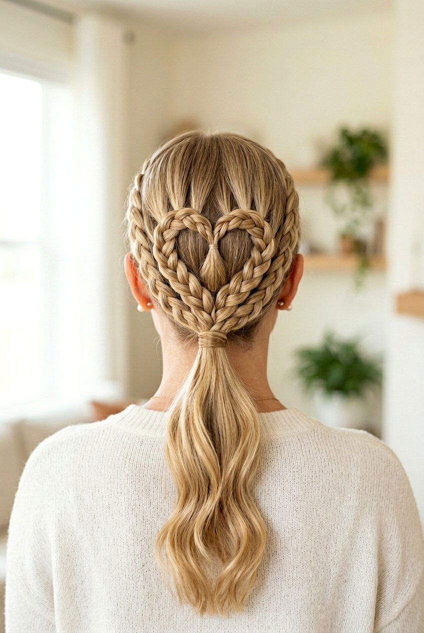 Heart Shaped Lace Braid Hairstyle - 20 braided heart hairstyle - 20 braided heart hairstyle