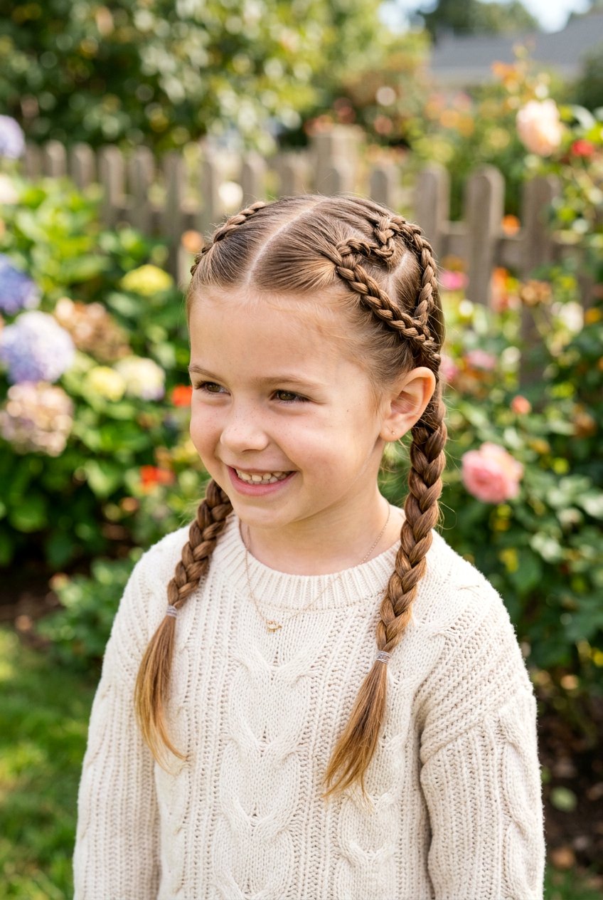 Heart Shaped Pigtail Braids - 20 valentine hairstyles for girls - 20 valentine hairstyles for girls