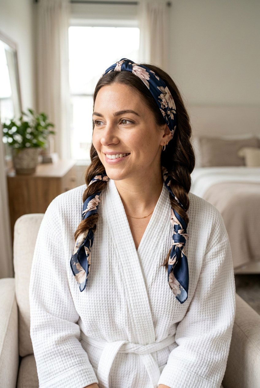 Heatless Curls With Satin Scarf - 20 satin scarf overnight hairstyle - 20 satin scarf overnight hairstyle