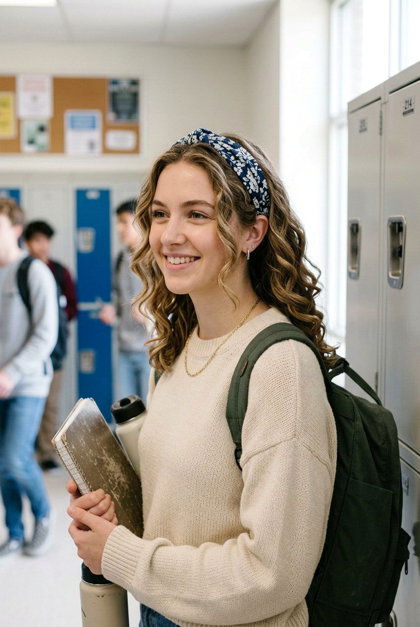 Heatless Curls with a Headband for School - 20 no heat hairstyles for school - 20 no heat hairstyles for school