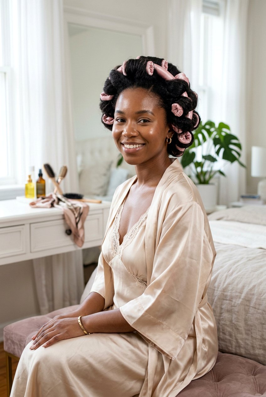 Heatless Roller Set Natural Hair - 20 overnight stretch hairstyle for natural hair - 20 overnight stretch hairstyle for natural hair