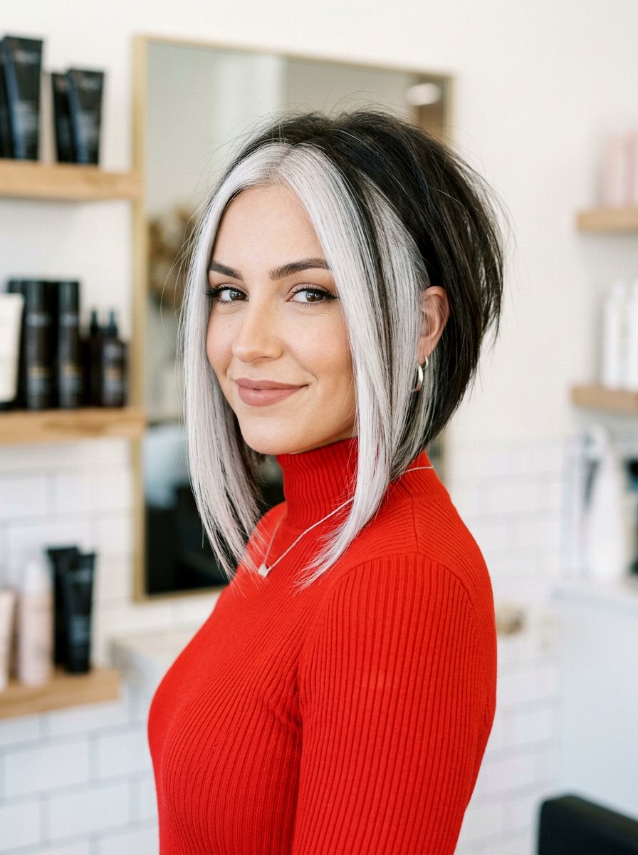 Heavy Silver Money Piece on Inverted Bob - 20 silver money piece for gray transition - 20 silver money piece for gray transition